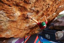 Bouldering in Hueco Tanks on 12/26/2019 with Blue Lizard Climbing and Yoga

Filename: SRM_20191226_1621300.jpg
Aperture: f/3.2
Shutter Speed: 1/250
Body: Canon EOS-1D Mark II
Lens: Canon EF 16-35mm f/2.8 L