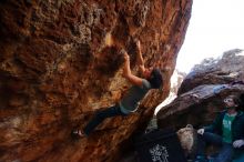 Bouldering in Hueco Tanks on 12/26/2019 with Blue Lizard Climbing and Yoga

Filename: SRM_20191226_1627140.jpg
Aperture: f/5.0
Shutter Speed: 1/250
Body: Canon EOS-1D Mark II
Lens: Canon EF 16-35mm f/2.8 L