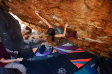 Bouldering in Hueco Tanks on 12/26/2019 with Blue Lizard Climbing and Yoga

Filename: SRM_20191226_1635270.jpg
Aperture: f/5.0
Shutter Speed: 1/250
Body: Canon EOS-1D Mark II
Lens: Canon EF 16-35mm f/2.8 L