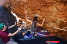 Bouldering in Hueco Tanks on 12/26/2019 with Blue Lizard Climbing and Yoga

Filename: SRM_20191226_1635340.jpg
Aperture: f/4.5
Shutter Speed: 1/250
Body: Canon EOS-1D Mark II
Lens: Canon EF 16-35mm f/2.8 L