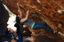 Bouldering in Hueco Tanks on 12/26/2019 with Blue Lizard Climbing and Yoga

Filename: SRM_20191226_1710130.jpg
Aperture: f/3.5
Shutter Speed: 1/320
Body: Canon EOS-1D Mark II
Lens: Canon EF 50mm f/1.8 II