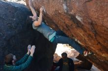 Bouldering in Hueco Tanks on 12/26/2019 with Blue Lizard Climbing and Yoga

Filename: SRM_20191226_1710310.jpg
Aperture: f/4.5
Shutter Speed: 1/320
Body: Canon EOS-1D Mark II
Lens: Canon EF 50mm f/1.8 II