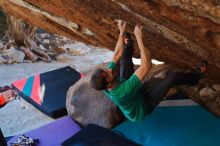 Bouldering in Hueco Tanks on 12/26/2019 with Blue Lizard Climbing and Yoga

Filename: SRM_20191226_1725290.jpg
Aperture: f/4.5
Shutter Speed: 1/320
Body: Canon EOS-1D Mark II
Lens: Canon EF 50mm f/1.8 II