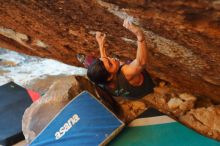 Bouldering in Hueco Tanks on 12/26/2019 with Blue Lizard Climbing and Yoga

Filename: SRM_20191226_1752040.jpg
Aperture: f/2.8
Shutter Speed: 1/250
Body: Canon EOS-1D Mark II
Lens: Canon EF 50mm f/1.8 II