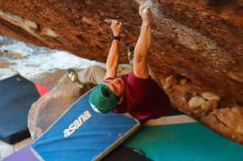 Bouldering in Hueco Tanks on 12/26/2019 with Blue Lizard Climbing and Yoga

Filename: SRM_20191226_1752501.jpg
Aperture: f/2.8
Shutter Speed: 1/250
Body: Canon EOS-1D Mark II
Lens: Canon EF 50mm f/1.8 II