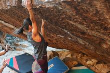 Bouldering in Hueco Tanks on 12/26/2019 with Blue Lizard Climbing and Yoga

Filename: SRM_20191226_1753583.jpg
Aperture: f/3.5
Shutter Speed: 1/250
Body: Canon EOS-1D Mark II
Lens: Canon EF 50mm f/1.8 II