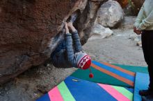 Bouldering in Hueco Tanks on 12/27/2019 with Blue Lizard Climbing and Yoga

Filename: SRM_20191227_1016460.jpg
Aperture: f/4.5
Shutter Speed: 1/250
Body: Canon EOS-1D Mark II
Lens: Canon EF 16-35mm f/2.8 L