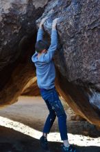 Bouldering in Hueco Tanks on 12/27/2019 with Blue Lizard Climbing and Yoga

Filename: SRM_20191227_1028450.jpg
Aperture: f/4.0
Shutter Speed: 1/320
Body: Canon EOS-1D Mark II
Lens: Canon EF 50mm f/1.8 II