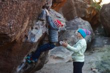 Bouldering in Hueco Tanks on 12/27/2019 with Blue Lizard Climbing and Yoga

Filename: SRM_20191227_1029170.jpg
Aperture: f/4.0
Shutter Speed: 1/320
Body: Canon EOS-1D Mark II
Lens: Canon EF 50mm f/1.8 II