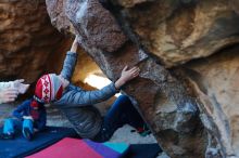 Bouldering in Hueco Tanks on 12/27/2019 with Blue Lizard Climbing and Yoga

Filename: SRM_20191227_1029580.jpg
Aperture: f/2.8
Shutter Speed: 1/320
Body: Canon EOS-1D Mark II
Lens: Canon EF 50mm f/1.8 II