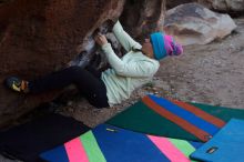 Bouldering in Hueco Tanks on 12/27/2019 with Blue Lizard Climbing and Yoga

Filename: SRM_20191227_1033110.jpg
Aperture: f/4.5
Shutter Speed: 1/320
Body: Canon EOS-1D Mark II
Lens: Canon EF 50mm f/1.8 II