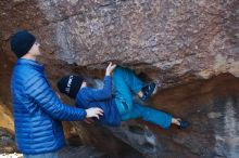 Bouldering in Hueco Tanks on 12/27/2019 with Blue Lizard Climbing and Yoga

Filename: SRM_20191227_1036230.jpg
Aperture: f/2.8
Shutter Speed: 1/320
Body: Canon EOS-1D Mark II
Lens: Canon EF 50mm f/1.8 II