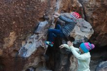 Bouldering in Hueco Tanks on 12/27/2019 with Blue Lizard Climbing and Yoga

Filename: SRM_20191227_1038540.jpg
Aperture: f/4.0
Shutter Speed: 1/320
Body: Canon EOS-1D Mark II
Lens: Canon EF 50mm f/1.8 II