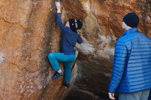 Bouldering in Hueco Tanks on 12/27/2019 with Blue Lizard Climbing and Yoga

Filename: SRM_20191227_1042290.jpg
Aperture: f/4.0
Shutter Speed: 1/320
Body: Canon EOS-1D Mark II
Lens: Canon EF 50mm f/1.8 II