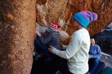 Bouldering in Hueco Tanks on 12/27/2019 with Blue Lizard Climbing and Yoga

Filename: SRM_20191227_1045360.jpg
Aperture: f/5.6
Shutter Speed: 1/250
Body: Canon EOS-1D Mark II
Lens: Canon EF 16-35mm f/2.8 L