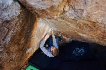 Bouldering in Hueco Tanks on 12/27/2019 with Blue Lizard Climbing and Yoga

Filename: SRM_20191227_1046030.jpg
Aperture: f/3.2
Shutter Speed: 1/250
Body: Canon EOS-1D Mark II
Lens: Canon EF 16-35mm f/2.8 L