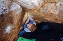 Bouldering in Hueco Tanks on 12/27/2019 with Blue Lizard Climbing and Yoga

Filename: SRM_20191227_1046131.jpg
Aperture: f/4.0
Shutter Speed: 1/250
Body: Canon EOS-1D Mark II
Lens: Canon EF 16-35mm f/2.8 L