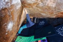 Bouldering in Hueco Tanks on 12/27/2019 with Blue Lizard Climbing and Yoga

Filename: SRM_20191227_1047000.jpg
Aperture: f/3.5
Shutter Speed: 1/250
Body: Canon EOS-1D Mark II
Lens: Canon EF 16-35mm f/2.8 L