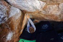 Bouldering in Hueco Tanks on 12/27/2019 with Blue Lizard Climbing and Yoga

Filename: SRM_20191227_1047500.jpg
Aperture: f/4.5
Shutter Speed: 1/250
Body: Canon EOS-1D Mark II
Lens: Canon EF 16-35mm f/2.8 L