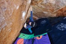 Bouldering in Hueco Tanks on 12/27/2019 with Blue Lizard Climbing and Yoga

Filename: SRM_20191227_1054580.jpg
Aperture: f/4.0
Shutter Speed: 1/250
Body: Canon EOS-1D Mark II
Lens: Canon EF 16-35mm f/2.8 L