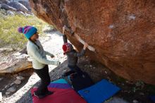 Bouldering in Hueco Tanks on 12/27/2019 with Blue Lizard Climbing and Yoga

Filename: SRM_20191227_1103040.jpg
Aperture: f/7.1
Shutter Speed: 1/400
Body: Canon EOS-1D Mark II
Lens: Canon EF 16-35mm f/2.8 L