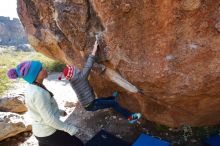 Bouldering in Hueco Tanks on 12/27/2019 with Blue Lizard Climbing and Yoga

Filename: SRM_20191227_1103320.jpg
Aperture: f/6.3
Shutter Speed: 1/250
Body: Canon EOS-1D Mark II
Lens: Canon EF 16-35mm f/2.8 L