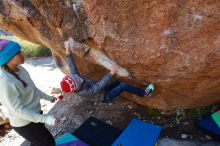 Bouldering in Hueco Tanks on 12/27/2019 with Blue Lizard Climbing and Yoga

Filename: SRM_20191227_1104001.jpg
Aperture: f/5.6
Shutter Speed: 1/250
Body: Canon EOS-1D Mark II
Lens: Canon EF 16-35mm f/2.8 L