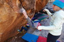 Bouldering in Hueco Tanks on 12/27/2019 with Blue Lizard Climbing and Yoga

Filename: SRM_20191227_1104400.jpg
Aperture: f/5.0
Shutter Speed: 1/250
Body: Canon EOS-1D Mark II
Lens: Canon EF 16-35mm f/2.8 L