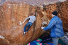 Bouldering in Hueco Tanks on 12/27/2019 with Blue Lizard Climbing and Yoga

Filename: SRM_20191227_1108590.jpg
Aperture: f/4.5
Shutter Speed: 1/250
Body: Canon EOS-1D Mark II
Lens: Canon EF 16-35mm f/2.8 L