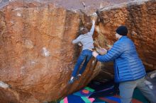 Bouldering in Hueco Tanks on 12/27/2019 with Blue Lizard Climbing and Yoga

Filename: SRM_20191227_1108592.jpg
Aperture: f/4.5
Shutter Speed: 1/250
Body: Canon EOS-1D Mark II
Lens: Canon EF 16-35mm f/2.8 L
