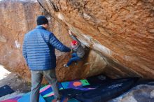 Bouldering in Hueco Tanks on 12/27/2019 with Blue Lizard Climbing and Yoga

Filename: SRM_20191227_1109541.jpg
Aperture: f/4.0
Shutter Speed: 1/250
Body: Canon EOS-1D Mark II
Lens: Canon EF 16-35mm f/2.8 L