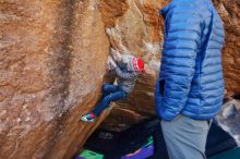 Bouldering in Hueco Tanks on 12/27/2019 with Blue Lizard Climbing and Yoga

Filename: SRM_20191227_1110060.jpg
Aperture: f/3.5
Shutter Speed: 1/250
Body: Canon EOS-1D Mark II
Lens: Canon EF 16-35mm f/2.8 L