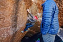 Bouldering in Hueco Tanks on 12/27/2019 with Blue Lizard Climbing and Yoga

Filename: SRM_20191227_1110061.jpg
Aperture: f/3.5
Shutter Speed: 1/250
Body: Canon EOS-1D Mark II
Lens: Canon EF 16-35mm f/2.8 L