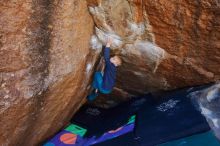 Bouldering in Hueco Tanks on 12/27/2019 with Blue Lizard Climbing and Yoga

Filename: SRM_20191227_1112430.jpg
Aperture: f/5.6
Shutter Speed: 1/250
Body: Canon EOS-1D Mark II
Lens: Canon EF 16-35mm f/2.8 L