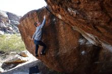 Bouldering in Hueco Tanks on 12/27/2019 with Blue Lizard Climbing and Yoga

Filename: SRM_20191227_1113210.jpg
Aperture: f/8.0
Shutter Speed: 1/250
Body: Canon EOS-1D Mark II
Lens: Canon EF 16-35mm f/2.8 L