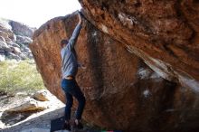 Bouldering in Hueco Tanks on 12/27/2019 with Blue Lizard Climbing and Yoga

Filename: SRM_20191227_1113212.jpg
Aperture: f/8.0
Shutter Speed: 1/250
Body: Canon EOS-1D Mark II
Lens: Canon EF 16-35mm f/2.8 L