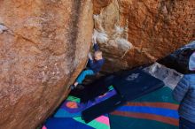 Bouldering in Hueco Tanks on 12/27/2019 with Blue Lizard Climbing and Yoga

Filename: SRM_20191227_1114250.jpg
Aperture: f/5.6
Shutter Speed: 1/250
Body: Canon EOS-1D Mark II
Lens: Canon EF 16-35mm f/2.8 L
