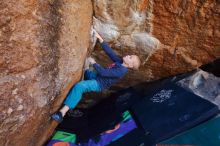 Bouldering in Hueco Tanks on 12/27/2019 with Blue Lizard Climbing and Yoga

Filename: SRM_20191227_1114270.jpg
Aperture: f/5.0
Shutter Speed: 1/250
Body: Canon EOS-1D Mark II
Lens: Canon EF 16-35mm f/2.8 L