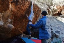 Bouldering in Hueco Tanks on 12/27/2019 with Blue Lizard Climbing and Yoga

Filename: SRM_20191227_1115370.jpg
Aperture: f/7.1
Shutter Speed: 1/250
Body: Canon EOS-1D Mark II
Lens: Canon EF 16-35mm f/2.8 L