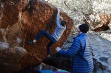 Bouldering in Hueco Tanks on 12/27/2019 with Blue Lizard Climbing and Yoga

Filename: SRM_20191227_1115380.jpg
Aperture: f/8.0
Shutter Speed: 1/250
Body: Canon EOS-1D Mark II
Lens: Canon EF 16-35mm f/2.8 L