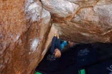Bouldering in Hueco Tanks on 12/27/2019 with Blue Lizard Climbing and Yoga

Filename: SRM_20191227_1115580.jpg
Aperture: f/4.5
Shutter Speed: 1/250
Body: Canon EOS-1D Mark II
Lens: Canon EF 16-35mm f/2.8 L