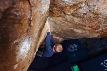 Bouldering in Hueco Tanks on 12/27/2019 with Blue Lizard Climbing and Yoga

Filename: SRM_20191227_1116020.jpg
Aperture: f/4.0
Shutter Speed: 1/250
Body: Canon EOS-1D Mark II
Lens: Canon EF 16-35mm f/2.8 L