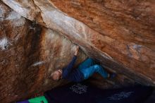 Bouldering in Hueco Tanks on 12/27/2019 with Blue Lizard Climbing and Yoga

Filename: SRM_20191227_1125390.jpg
Aperture: f/5.0
Shutter Speed: 1/250
Body: Canon EOS-1D Mark II
Lens: Canon EF 16-35mm f/2.8 L