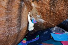 Bouldering in Hueco Tanks on 12/27/2019 with Blue Lizard Climbing and Yoga

Filename: SRM_20191227_1129020.jpg
Aperture: f/5.0
Shutter Speed: 1/250
Body: Canon EOS-1D Mark II
Lens: Canon EF 16-35mm f/2.8 L