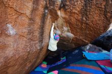 Bouldering in Hueco Tanks on 12/27/2019 with Blue Lizard Climbing and Yoga

Filename: SRM_20191227_1129330.jpg
Aperture: f/5.0
Shutter Speed: 1/250
Body: Canon EOS-1D Mark II
Lens: Canon EF 16-35mm f/2.8 L