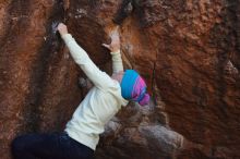 Bouldering in Hueco Tanks on 12/27/2019 with Blue Lizard Climbing and Yoga

Filename: SRM_20191227_1154500.jpg
Aperture: f/6.3
Shutter Speed: 1/320
Body: Canon EOS-1D Mark II
Lens: Canon EF 50mm f/1.8 II