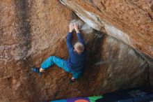 Bouldering in Hueco Tanks on 12/27/2019 with Blue Lizard Climbing and Yoga

Filename: SRM_20191227_1202060.jpg
Aperture: f/4.5
Shutter Speed: 1/320
Body: Canon EOS-1D Mark II
Lens: Canon EF 50mm f/1.8 II