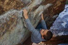 Bouldering in Hueco Tanks on 12/27/2019 with Blue Lizard Climbing and Yoga

Filename: SRM_20191227_1225561.jpg
Aperture: f/4.0
Shutter Speed: 1/320
Body: Canon EOS-1D Mark II
Lens: Canon EF 50mm f/1.8 II