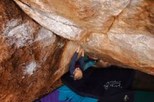 Bouldering in Hueco Tanks on 12/27/2019 with Blue Lizard Climbing and Yoga

Filename: SRM_20191227_1257490.jpg
Aperture: f/4.5
Shutter Speed: 1/250
Body: Canon EOS-1D Mark II
Lens: Canon EF 16-35mm f/2.8 L