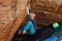 Bouldering in Hueco Tanks on 12/27/2019 with Blue Lizard Climbing and Yoga

Filename: SRM_20191227_1306450.jpg
Aperture: f/5.0
Shutter Speed: 1/320
Body: Canon EOS-1D Mark II
Lens: Canon EF 50mm f/1.8 II